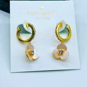 Kate Spade Gold Rhinestone Flowers Earrings